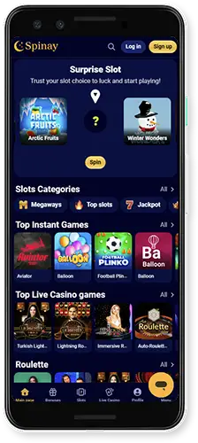 Download the Spinay Casino app for iPhone and Android